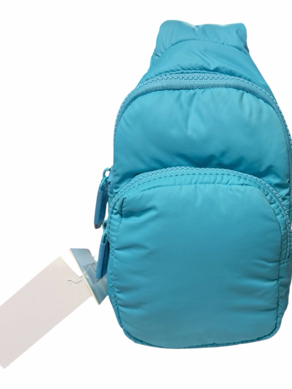 Wildfox Parachute Crossbody Zip Sling Belt Bag in a vibrant teal nwt